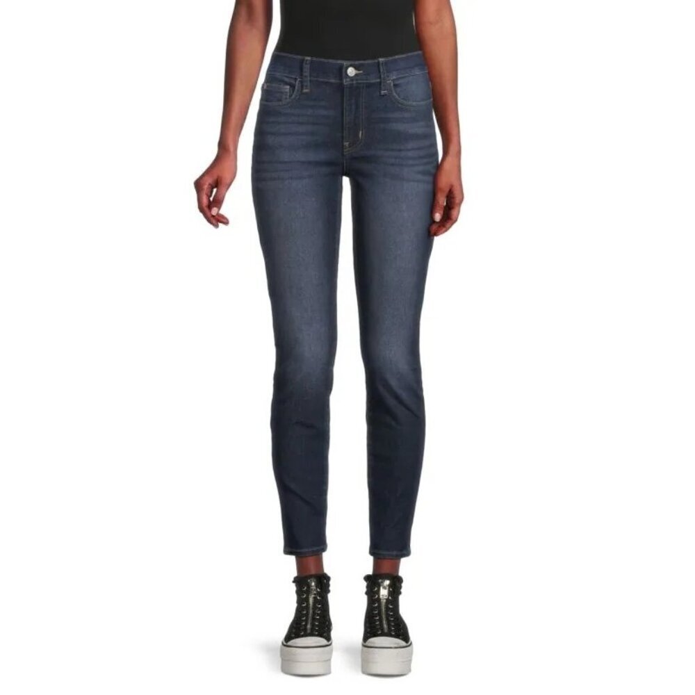 Hudson Krista Super Skinny Crop Jeans Dark Wash Stretch Denim Women's 30